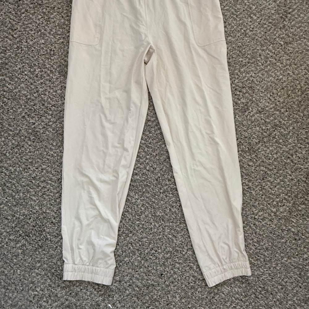 Old Navy Womens StretchTech Utility Jumpsuit Beige Short Sleeve Tall Medium - Picture 5 of 12